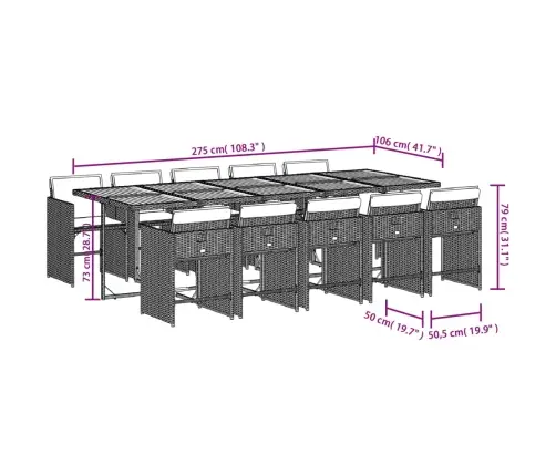 Sodo Komplektas Su Pagalvėlėmis, 11 Dalių, Juodas, Poliratanas