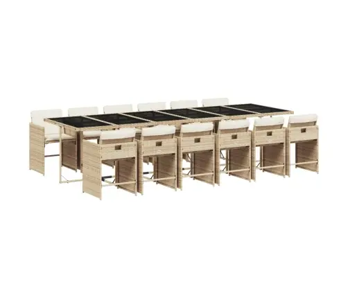 13-Daļīgs Dārza Mēbeļu Komplekts Ar Matračiem, Pe Rotangpalma Vidaxl