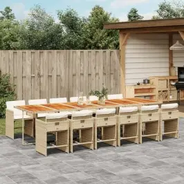 13-Daļīgs Dārza Mēbeļu Komplekts Ar Matračiem, Pe Rotangpalma Vidaxl