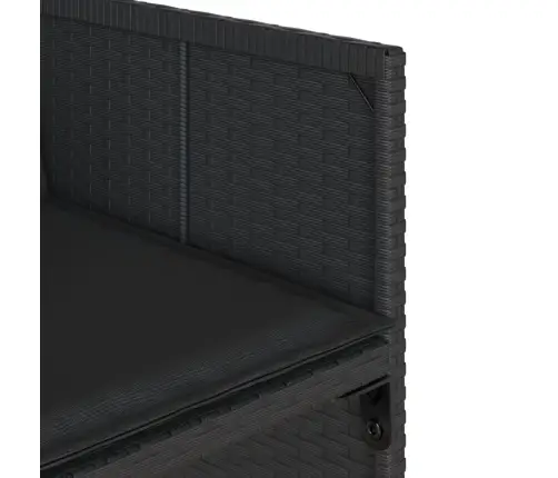 Sodo Komplektas Su Pagalvėlėmis, 9 Dalių, Juodas, Poliratanas