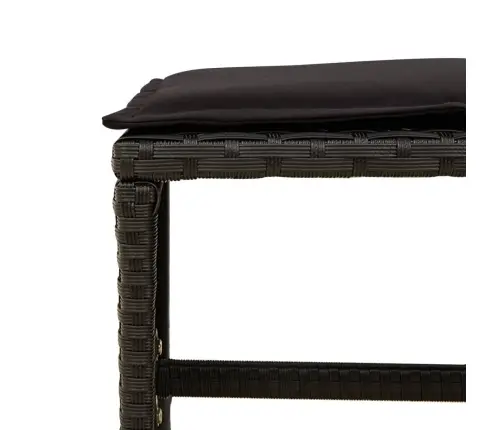 Sodo Komplektas Su Pagalvėlėmis, 9 Dalių, Juodas, Poliratanas