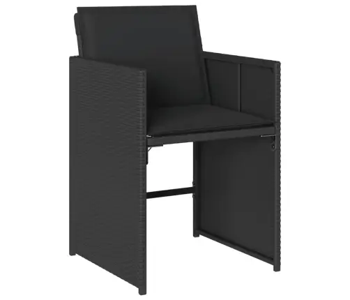 Sodo Komplektas Su Pagalvėlėmis, 11 Dalių, Juodas, Poliratanas