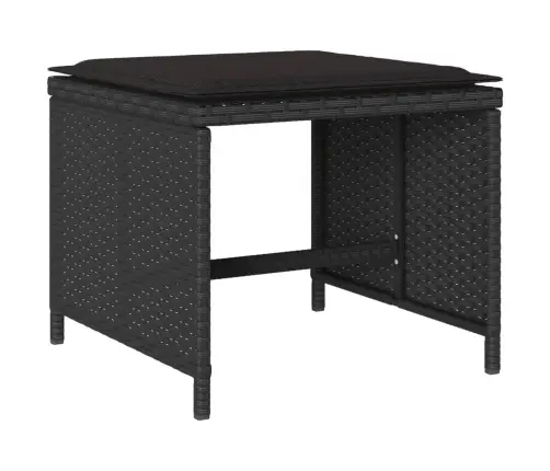 Sodo Komplektas Su Pagalvėlėmis, 11 Dalių, Juodas, Poliratanas