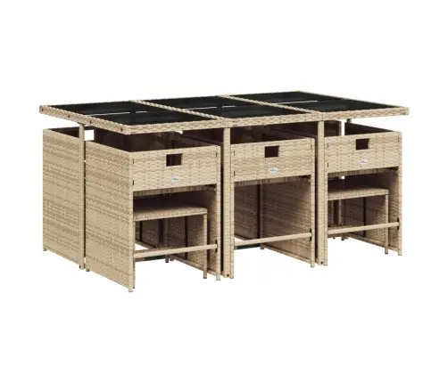 11-Osaline Aia Söögimööbli Komplekt Patjadega, Beežid Toonid