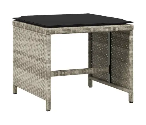 13-Daļīgs Dārza Mēbeļu Komplekts Ar Matračiem, Gaiši Pelēka Pe Vidaxl