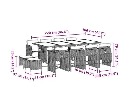 Sodo Komplektas Su Pagalvėlėmis, 13 Dalių, Pilkas, Poliratanas