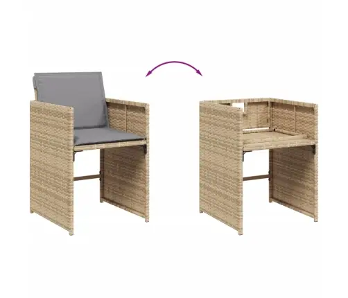 13-Osaline Aia Söögimööbli Komplekt Patjadega, Beežid Toonid