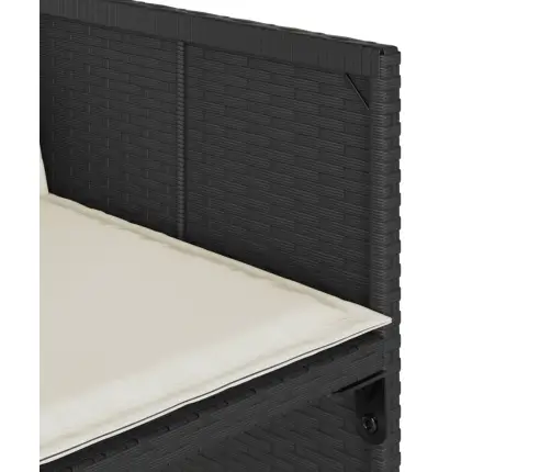 15-Daļīgs Dārza Mēbeļu Komplekts Ar Matračiem, Melns Pe Vidaxl