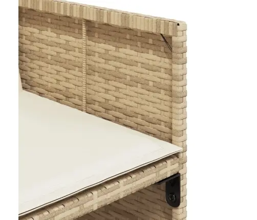17-Osaline Aia Söögimööbli Komplekt Patjadega, Beež, Rotang