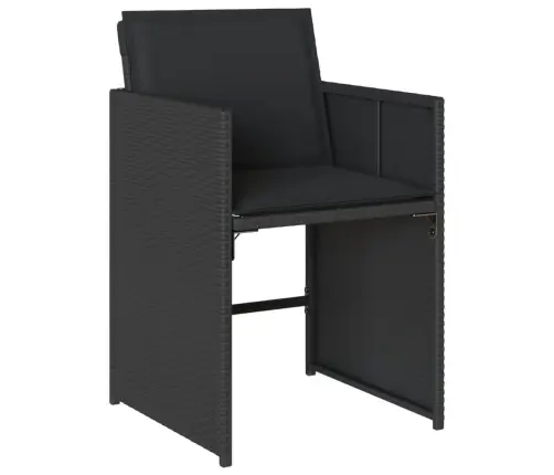 Sodo Komplektas Su Pagalvėlėmis, 9 Dalių, Juodas, Poliratanas