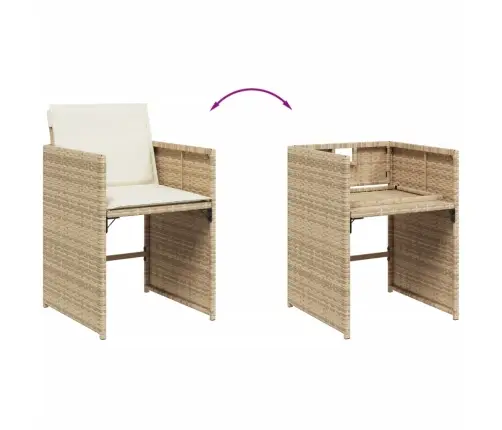 9-Osaline Aiamööbli Komplekt Patjadega, Beež, Polürotang