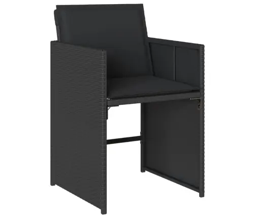 13-Daļīgs Dārza Mēbeļu Komplekts Ar Matračiem, Melns Pe Vidaxl