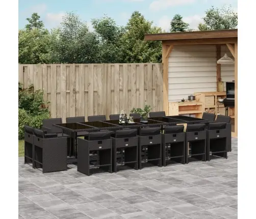 17-Daļīgs Dārza Mēbeļu Komplekts Ar Matračiem, Pe Rotangpalma Vidaxl