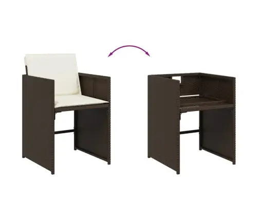 17-Osaline Aia Söögimööbli Komplekt Patjadega Pruun, Polürotang