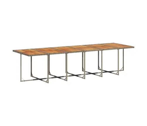 17-Osaline Aia Söögimööbli Komplekt Patjadega, Hall, Polürotang