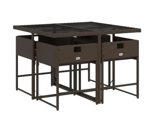 5-Daļīgs Dārza Mēbeļu Komplekts Ar Matračiem, Pe Rotangpalma Vidaxl