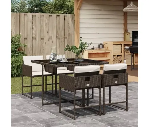 5-Daļīgs Dārza Mēbeļu Komplekts Ar Matračiem, Pe Rotangpalma Vidaxl