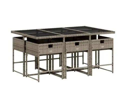 Sodo Komplektas Su Pagalvėlėmis, 7 Dalių, Pilkas, Poliratanas