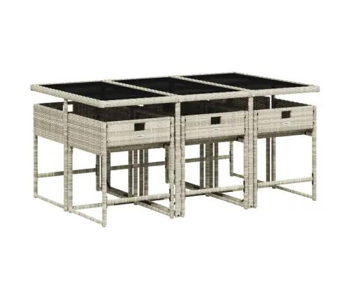 7-Daļīgs Dārza Mēbeļu Komplekts, Matrači,Gaiši Pelēka Pe Pinums Vidaxl 7-Daļīgs Dārza Mēbeļu Komplekts, Matrači,Gaiši Pelēka Pe Pinums Vidaxl