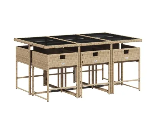 7-Daļīgs Virtuves Mēbeļu Komplekts Ar Matračiem,Pe Rotangpalma Vidaxl