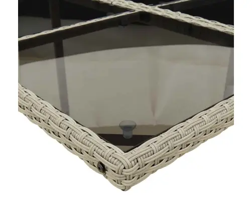 9-Daļīgs Dārza Mēbeļu Komplekts, Matrači,Gaiši Pelēka Pe Pinums Vidaxl