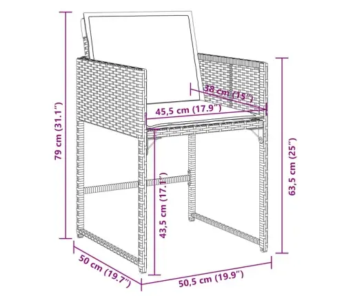 Sodo Komplektas Su Pagalvėlėmis, 13 Dalių, Juodas, Poliratanas