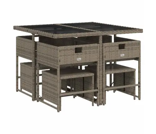 9-Daļīgs Dārza Mēbeļu Komplekts Ar Matračiem, Pe Rotangpalma Vidaxl