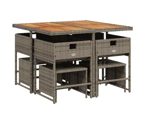 9-Daļīgs Dārza Mēbeļu Komplekts Ar Matračiem, Pe Rotangpalma Vidaxl