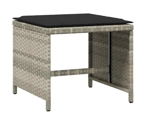 13-Daļīgs Dārza Mēbeļu Komplekts Ar Matračiem, Gaiši Pelēka Pe Vidaxl