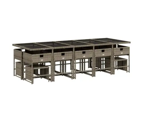 Sodo Komplektas Su Pagalvėlėmis, 15 Dalių, Pilkas, Poliratanas