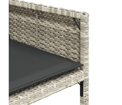 15-Daļīgs Dārza Mēbeļu Komplekts Ar Matračiem, Gaiši Pelēka Pe Vidaxl