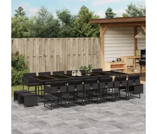 17-Daļīgs Dārza Mēbeļu Komplekts Ar Matračiem, Pe Rotangpalma Vidaxl