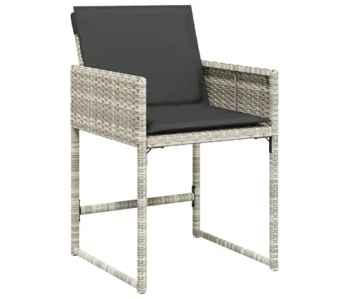 17-Osaline Aia Söögimööbli Komplekt Patjadega, Hall, Polürotang