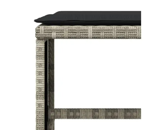 17-Osaline Aia Söögimööbli Komplekt Patjadega, Hall, Polürotang