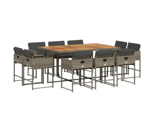 11-Daļīgs Dārza Mēbeļu Komplekts Ar Matračiem, Pe Rotangpalma Vidaxl