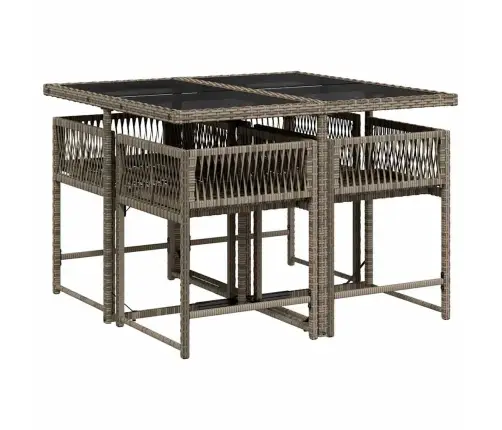 5-Osaline Aiamööbli Komplekt Patjadega, Hall, Polürotang