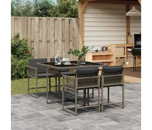 5-Osaline Aiamööbli Komplekt Patjadega, Hall, Polürotang