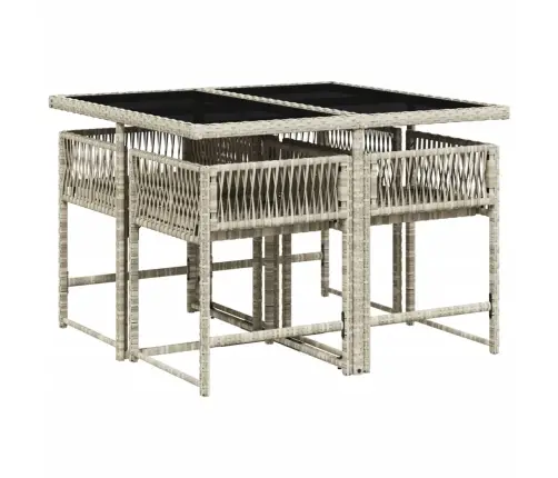 5-Daļīgs Dārza Mēbeļu Komplekts, Matrači,Gaiši Pelēka Pe Pinums Vidaxl 5-Daļīgs Dārza Mēbeļu Komplekts, Matrači,Gaiši Pelēka Pe Pinums Vidaxl