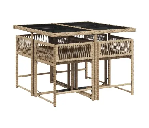 5-Daļīgs Dārza Mēbeļu Komplekts Ar Matračiem, Pe Rotangpalma Vidaxl