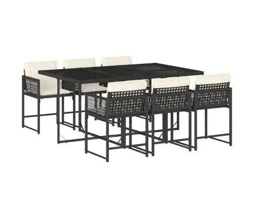 7-Daļīgs Dārza Mēbeļu Komplekts Ar Matračiem, Pe Rotangpalma Vidaxl