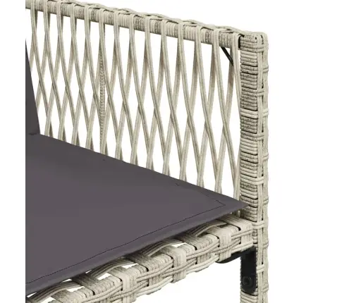 7-Osaline Aiamööbli Komplekt Patjadega, Helehall, Polürotang