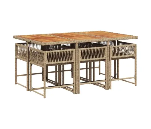 7-Osaline Aiamööbli Komplekt Patjadega, Beež, Polürotang