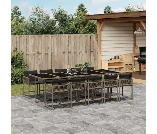 11-Daļīgs Dārza Mēbeļu Komplekts Ar Matračiem, Pe Rotangpalma Vidaxl