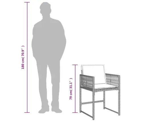 Sodo Komplektas Su Pagalvėlėmis, 11 Dalių, Pilkas, Poliratanas