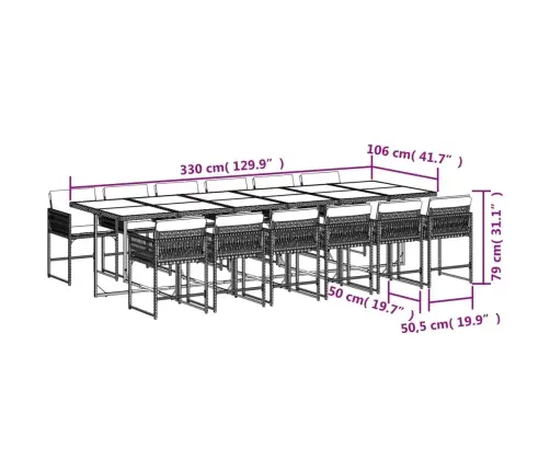 Sodo Komplektas Su Pagalvėlėmis, 13 Dalių, Pilkas, Poliratanas