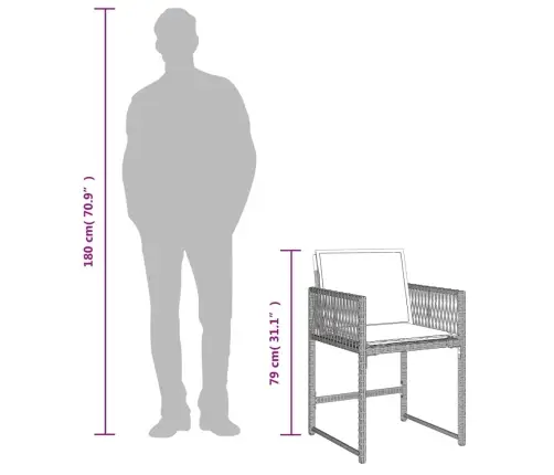Sodo Komplektas Su Pagalvėlėmis, 13 Dalių, Pilkas, Poliratanas
