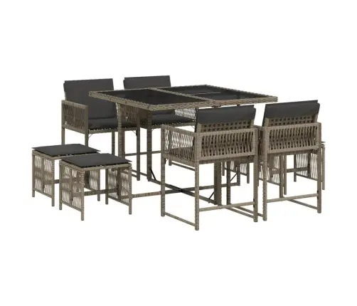 9-Daļīgs Dārza Mēbeļu Komplekts Ar Matračiem, Pe Rotangpalma Vidaxl