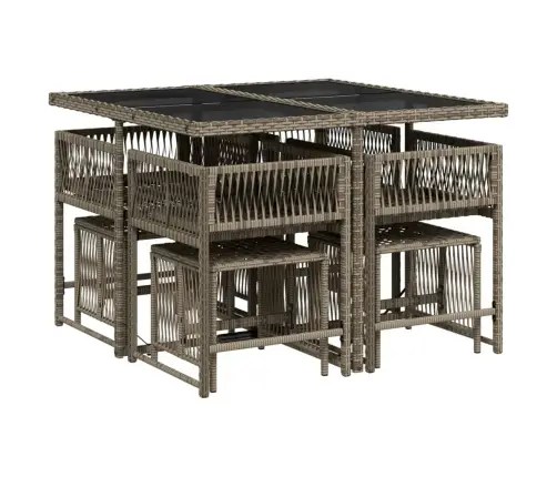 9-Daļīgs Dārza Mēbeļu Komplekts Ar Matračiem, Pe Rotangpalma Vidaxl