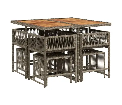 9-Daļīgs Dārza Mēbeļu Komplekts Ar Matračiem, Pe Rotangpalma Vidaxl