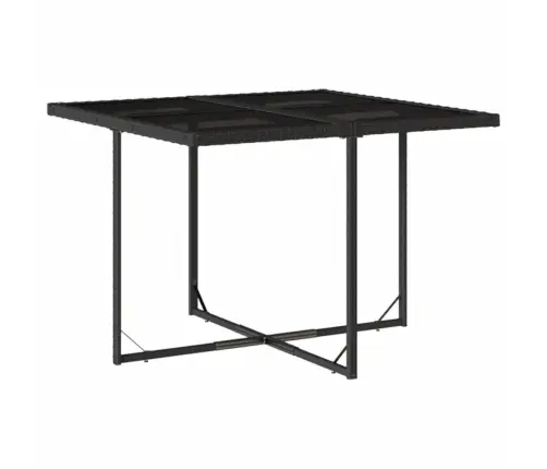 9-Daļīgs Dārza Mēbeļu Komplekts, Matrači, Melns, Pe Rotangpalma Vidaxl